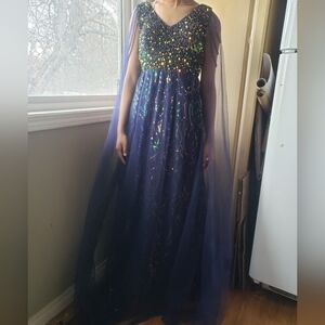 Women's Elegant Sequin Evening, Graduation Prom Dress Gown